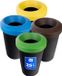 KADAX Set de poubelles pour tri des déchets, poubelle ronde en plastique robuste, bac à déchets, trieur de déchets, collecteur de déchets, conteneur de tri des déchets (4 x 25 litres)