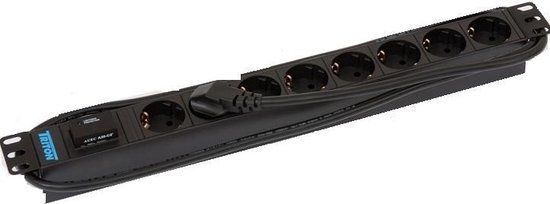 Triton RAB-PD-X08-A1 Overspanningsbeveiliging 8 AC-uitgang(en) 230 V 2 m Zwart