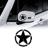 4R Quattroerre.it 17116 Sticker Army Star voor Jeep Renegade Autospiegel Diameter 9 cm Mat Zwart 2 Stuks