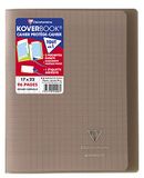 Clairefontaine 951407C Pak met 10 Geniete Schriften Koverbook Grijs - 17x22 cm - 96 Pagina's Grote Ruitjes - Wit Papier 90 g - Polypro Omslag