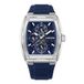 Police PEWJQ0004502 Creed Heren Polshorloge Blauw Siliconen Band Staal Zilverkleurig Kwarts Analoog