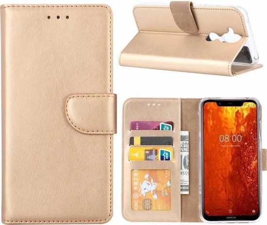 Bixb iPhone 11 Pro Hoesje - Book Case - Goud - Kunstleer - Pasjeshouder