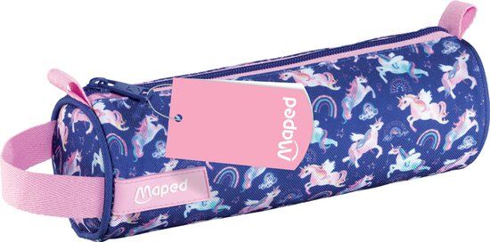 Maped Office Maped Pennenetui Rond Eenhoorn Polyester Blauw Roze