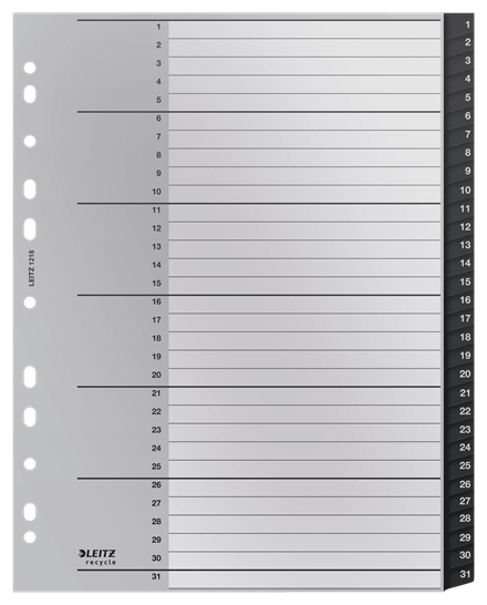 Leitz 12180000 Indextabs - zwart, wit