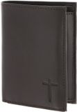 oxmox Leren portemonnee Leather RFID Protect Kombibörse Freedom Cross Embossed Brown donkerbruin