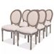 vidaXL Stoelen linnen - 6 stuks - crème