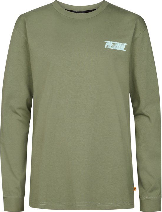 Petrol Industries Jongens Jersey T-shirt met grafische print Palmera - Groen - Maat 176