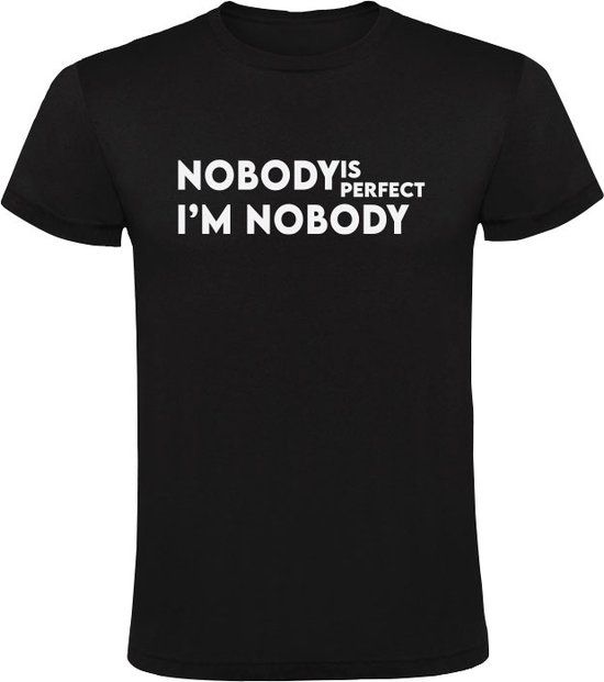 Sol's Nobody is perfect, i'm nobody Heren T-shirt Zwart 5XL - Katoen