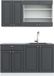 Vicco Fame-Line Cuisine une personne – 140 cm, WB Anthracite Anthracite-Or/Blanc