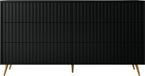 Selsey Bello - Dressoir met 6 lades 154 cm - Zwart met gouden poten