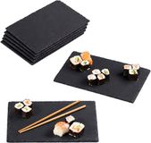 Merkloos Relaxdays Serveerplank leisteen - set van 6 - 26x16 cm