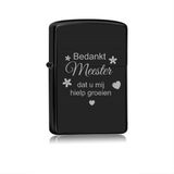 MC Living KadoExpress Aansteker Zwart - Bedankt Meester