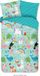 Good Morning dekbedovertrek dieren en regenbogen - 1 persoons 140x200/220 cm - Aqua - 100% Katoen renforcé