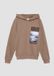 s.Oliver - Heren - Warme hoodie met print op de voorkant - Cognac - Maat 170/176