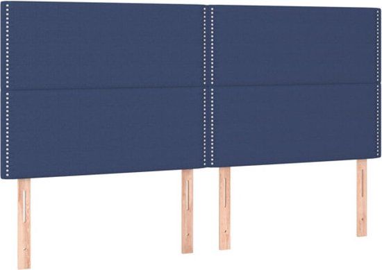 vidaXL Hoofdbord Blauw Stof 200x5x118/128 cm