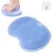 Tapis de douche gratte-pieds - Nettoyeur de pieds - Ventouses antidérapantes - Bleu - 28 x 24 cm - Massage des pieds