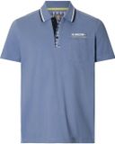 Jan Vanderstorm heren Poloshirt - 7XL - Blauw - Katoen - Loose Fit