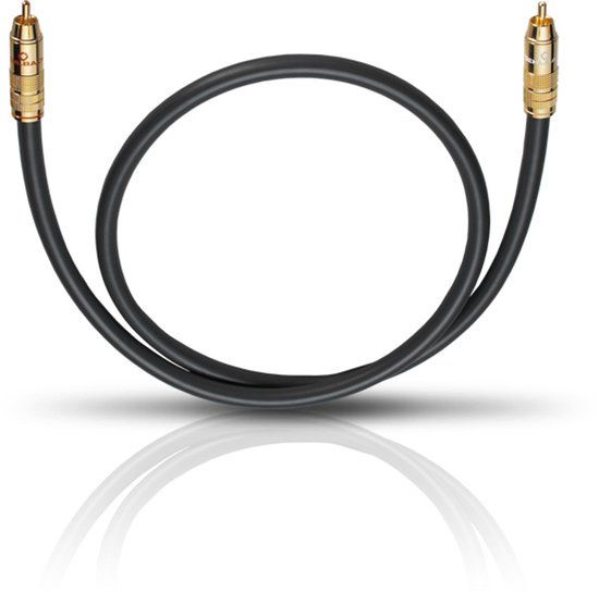 Oehlbach NF 214 Subwooferkabel - hoogwaardige RCA-kabel voor krachtige bas, verzilverde koperen geleiders (SPOFC), 24kt. vergulde contacten, optimale signaaloverdracht, 10 meter, antraciet
