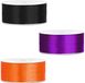 Bellatio decorations 3x rouleaux de ruban cadeau en satin - 2,5 cm x 25 mètres - mélange de couleurs Halloween - Noir/Orange/Violet