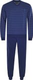 Hajo Heren Pyjama Lange Mouw Gestreept Klima Light 4XL Blauw