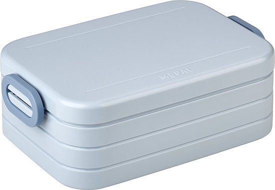 Mepal Take a Break Midi Lunchbox, broodtrommel met scheidingswand, geschikt voor maximaal 4 boterhammen, 900 ml, Nordic Blue (blauw)