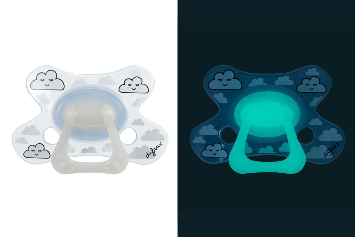 Difrax - NATURAL fopspeen 12+ maanden Glow In The Dark - 2 STUKS