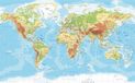 2x Poster carte du monde physique - 84 x 52 cm - chambre d'enfant / décoration scolaire géographie posters éducatifs - posters pour enfants - cadeau