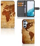 B2Ctelecom Book Case voor Samsung Galaxy A54 5G Flip Cover Wereldkaart