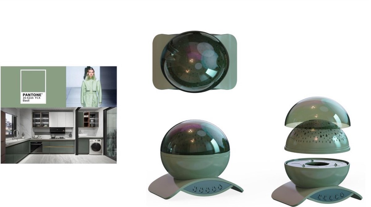 OhmyGoods Groene Bol Sterrenhemel LED Projector - Lamp Nachtkastje - Nachtlamp Kind - Universum - Heelal