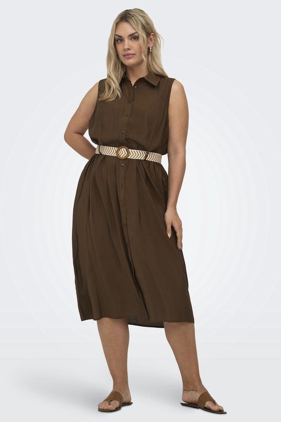 ONLY Carmakoma Jurk Cargi Riem Chocolate Martini