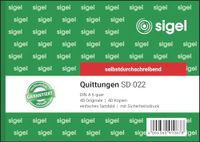 Sigel SD022 kwitantieblok, onvervalsbaar, A6 dwars, 2x40vel, zelfdoorschrijvend 1 Stuk kleur