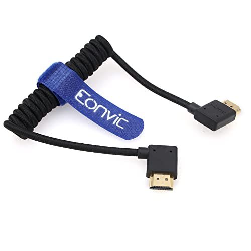 EONVIC 2.0 HDMI opgerolde Kabel - 4K HDMI naar HDMI Kabel - Hoge Snelheid - Extender - Gevlochten - voor Atomos Ninja V, Sony a7siii, Portkeys BM5 Monitor