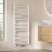 EMKE Badkamerradiator 120 x 60 cm, handdoekradiator centrale aansluiting badkamerradiator handdoekhouder handdoekverwarmer handdoekdroger handdoek radiator badkamer handdoekverwarming wit 598W