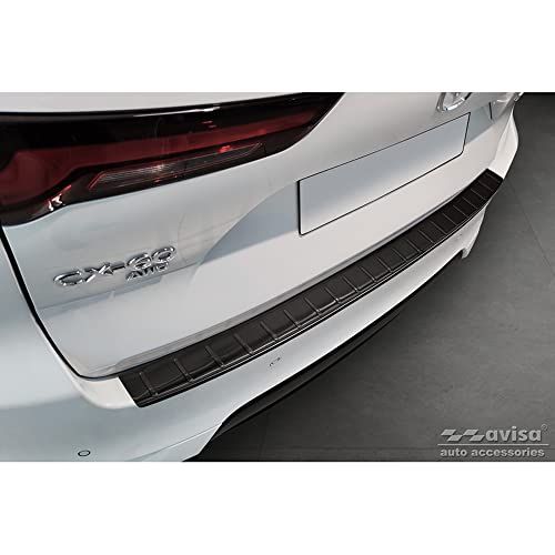 Zwart RVS Achterbumperprotector passend voor Mazda CX-60 2022- 'Ribs'