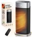 Chauffage soufflant, 2000 W, céramique, mode éco, LED, modèle tour, noir/argent
