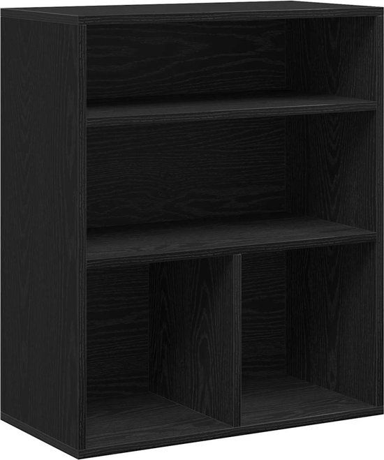 vidaXL Boekenkast - 60x30x71,5 cm - Bewerkt Hout - Zwart
