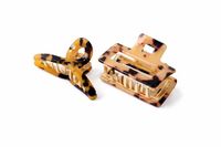 Emilie collection Fliex Emilie collection - Haarklem - Mini Klein - Marmer Look - Bruin/Beige/Zwart - 2 Stuks