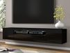 Mobistoxx AUREO Meuble tv-hifi 3 portes 200 cm noir brillant/noir mat avec led