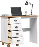 ASKIM Bureau Blanc 95 x 40 x 75 cm Pin massif