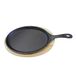 Country-Style Platter + Houten Basis 23X14,5 Cm Zwart IJzer