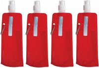 Trendoz Opvouwbare Drinkfles - Rood - 400 ml - Kunststof