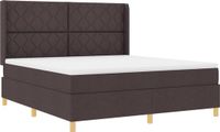 vidaXL Boxspringbed met hoofdeinde Donkerbruin 180 x 200 cm Stof