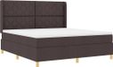 vidaXL Boxspringbed met hoofdeinde Donkerbruin 180 x 200 cm Stof