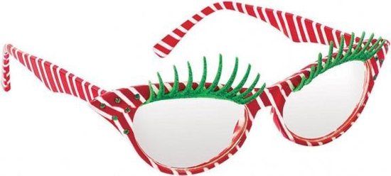 Amscan Kerstbril - Rood/Wit/Groen - One-size