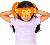 Relaxeazzz Reis set - Orang Oetan knuffel / reiskussen / slaapmasker - Oranje