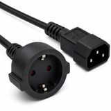 Allteq - C14 naar Schuko female apparaatsnoer - 1 meter - Zwart