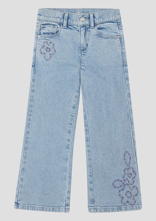 s.Oliver Jeans-Hose WIDE LEG Blauw Kinderen Katoen 98% Elastaan 2% Denim