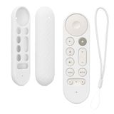 kwmobile hoes geschikt voor Google TV Streamer 4K - Siliconen anti-slip hoes voor afstandsbediening in wit
