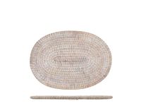 H&H Sottopentola Ovale In Rattan Bianco Cm 24X17,5