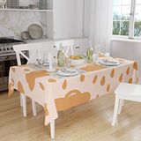 Bonamaison Tafelkleed, Anti-Mold, Sneldrogend, Waterdicht, 100% Polyester Tafellaken, Oranje, gebroken wit, 140 x 160 Cm - Ontworpen en Vervaardigd in Turkije